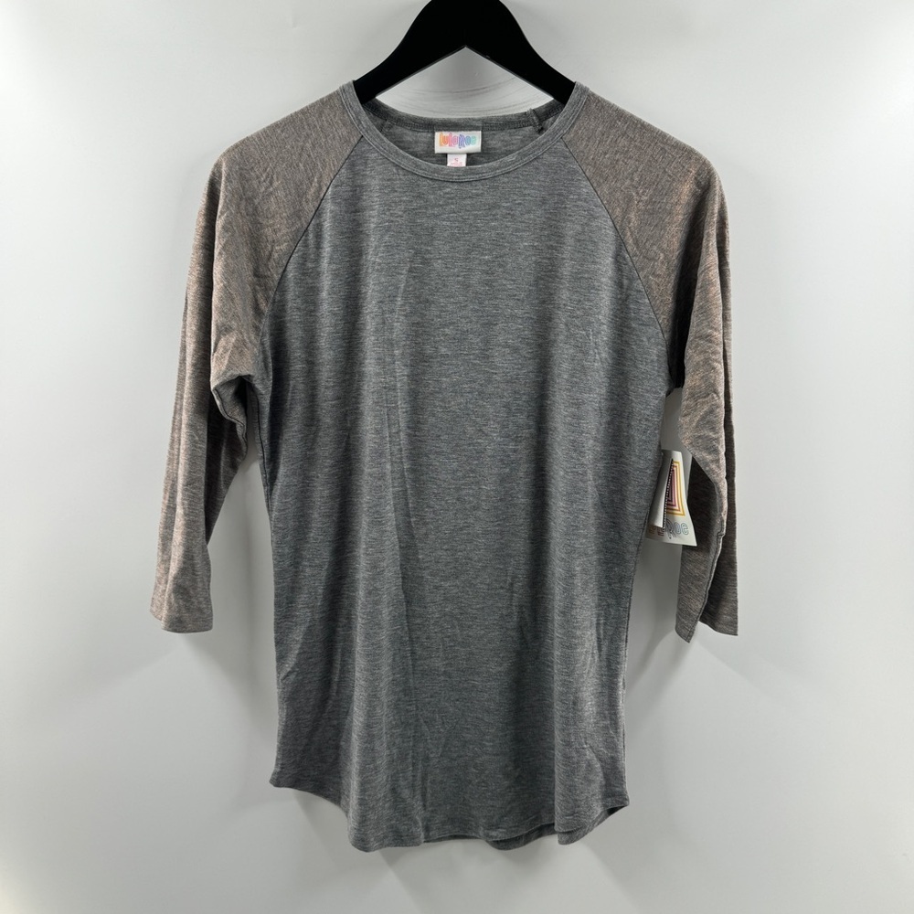 LuLaRoe Randy Tee Elegant Line Metallic Rose Gold Sleeves Size Small NWT